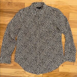 J. Crew Leopard Print Button Down Silk Shirt